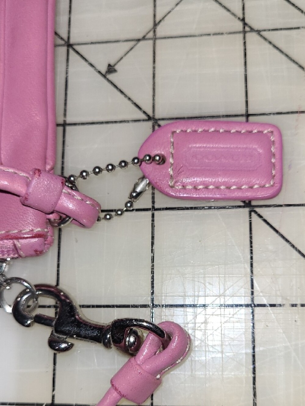 Coach Pink Leather Wristlet with Front Buckle Pocket - Picture 3 of 11